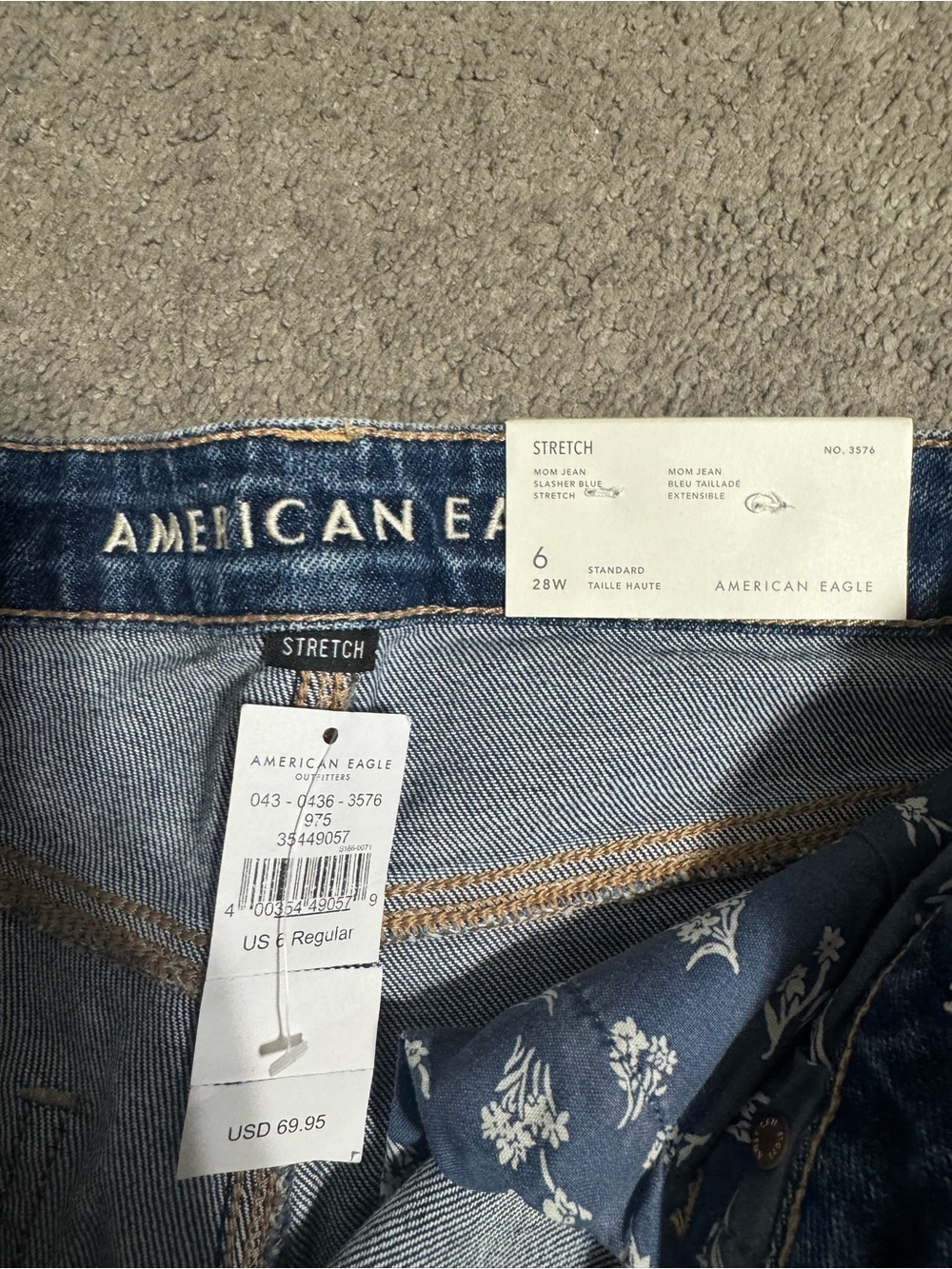 American Eagle Outfitters Women's Stretch Jeans - Blue Size 6 NWT